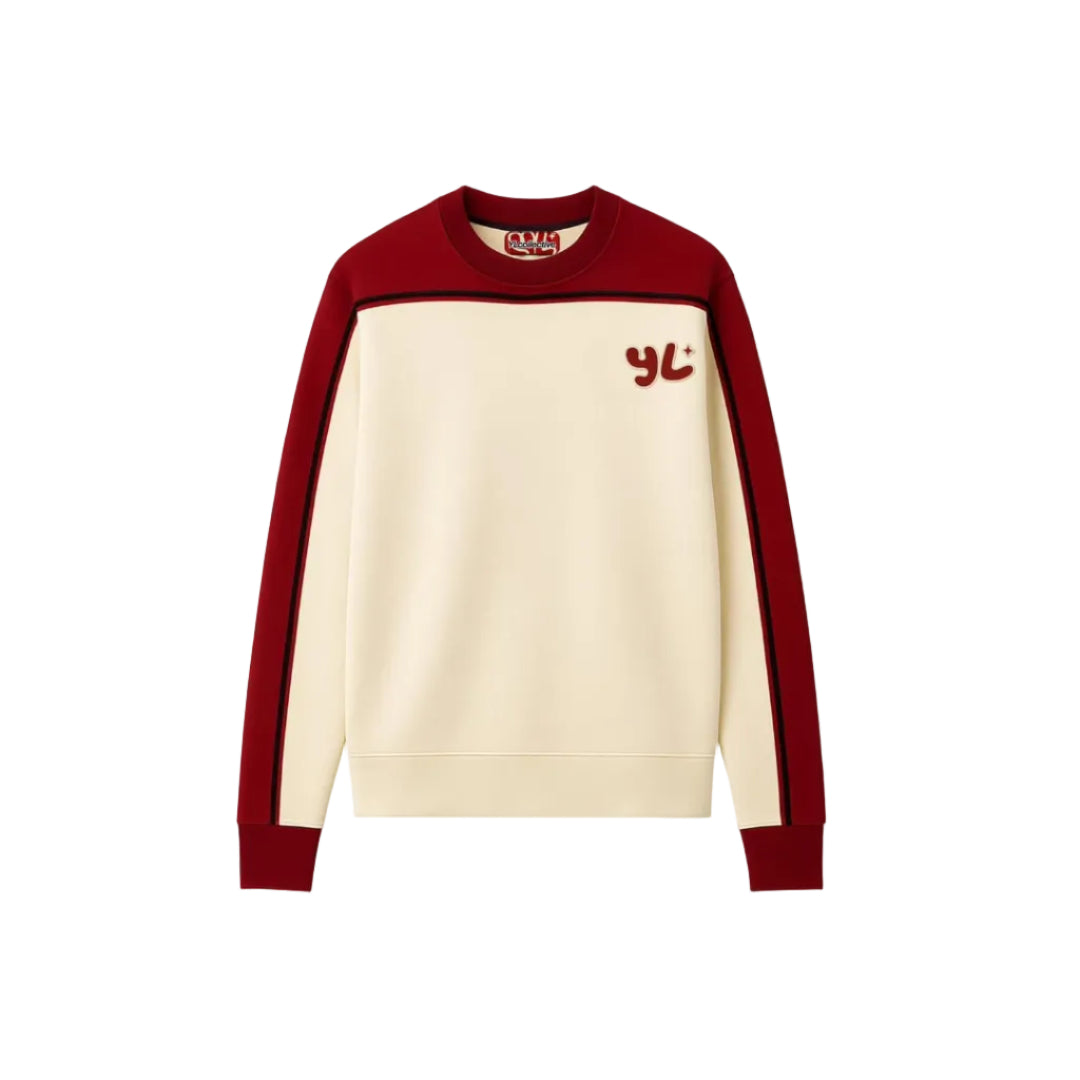 Emblem Sweatshirt Red & Beige