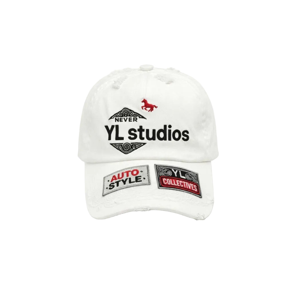 Distressed Vintage Cap — White