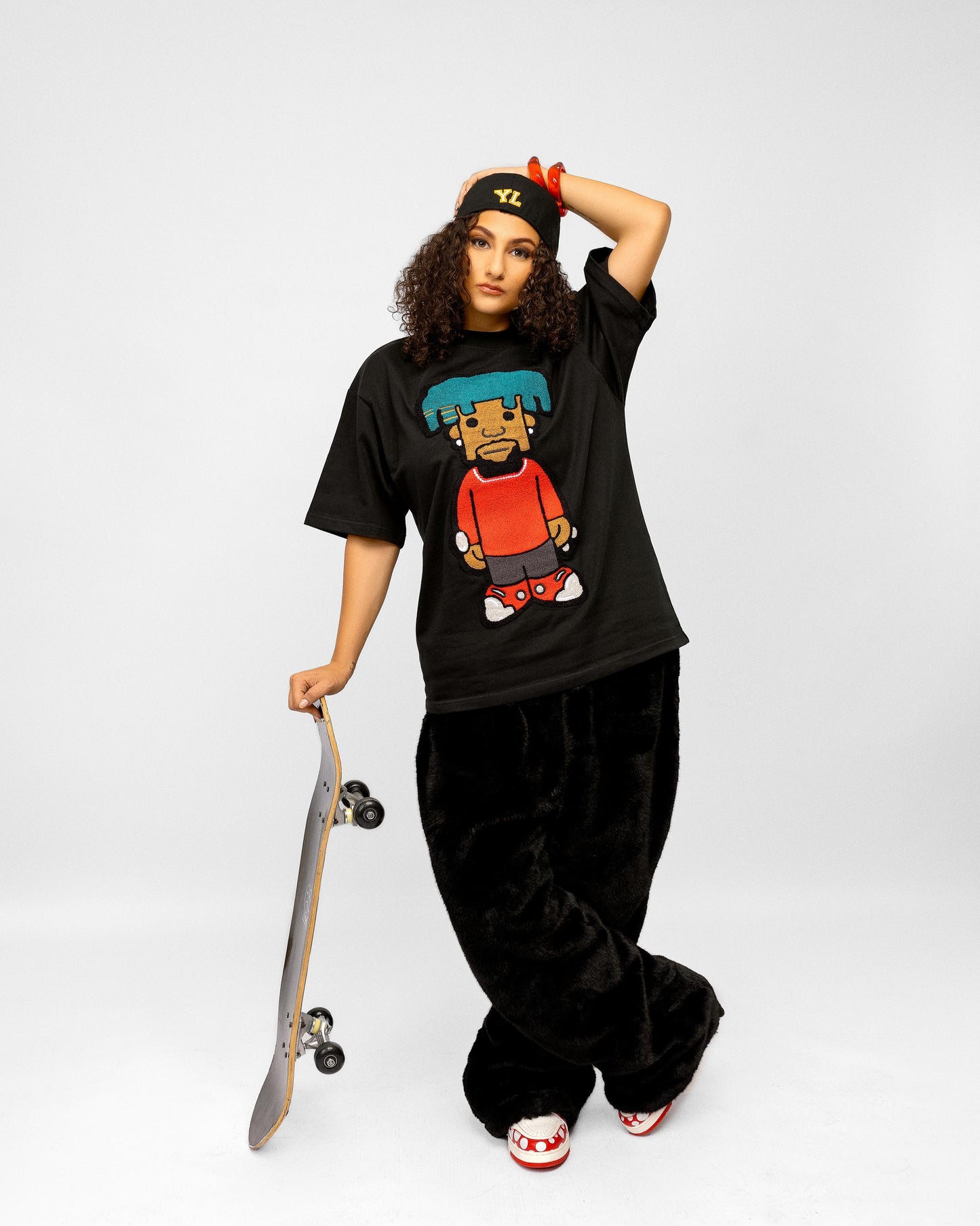 YL Dummy Oversized Black T-shirt