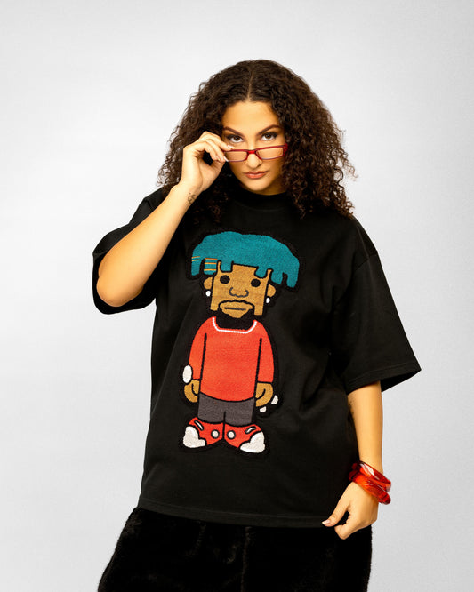 YL Dummy Oversized Black T-shirt
