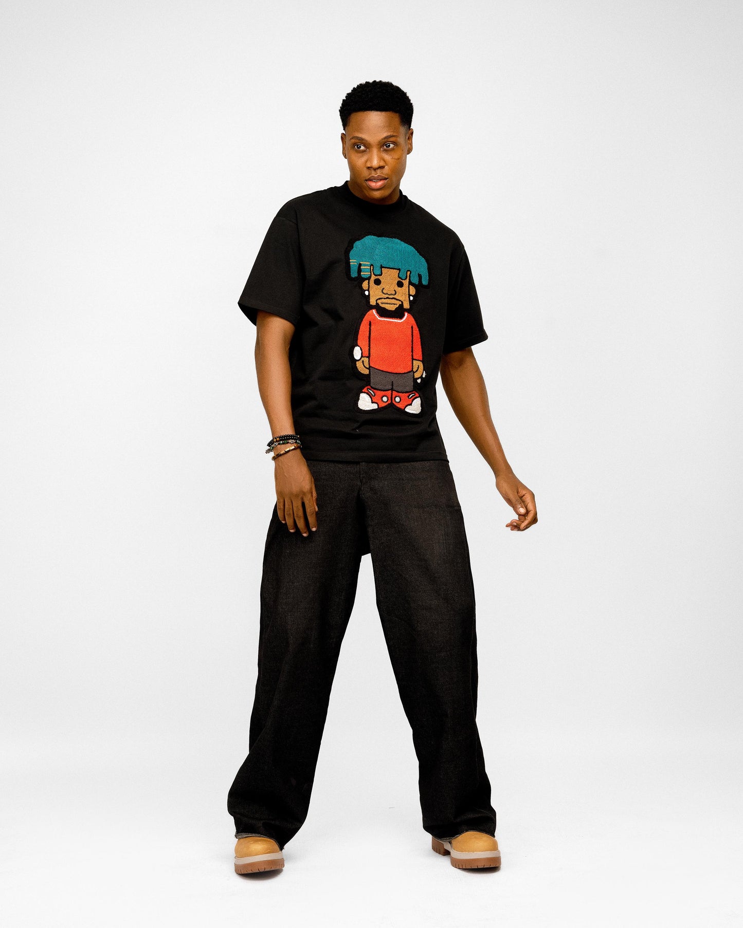 YL Dummy Oversized Black T-shirt